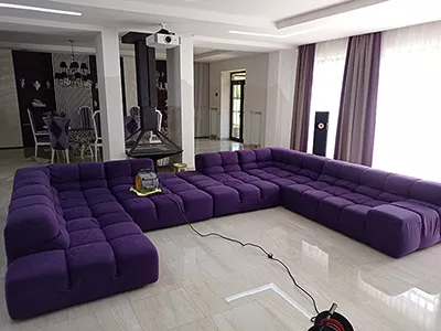 Химчистка большого углового дивана